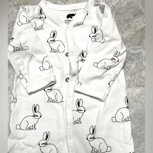 Monica + Andy- On the Go One Piece Rabbit Pajama 0-3 months